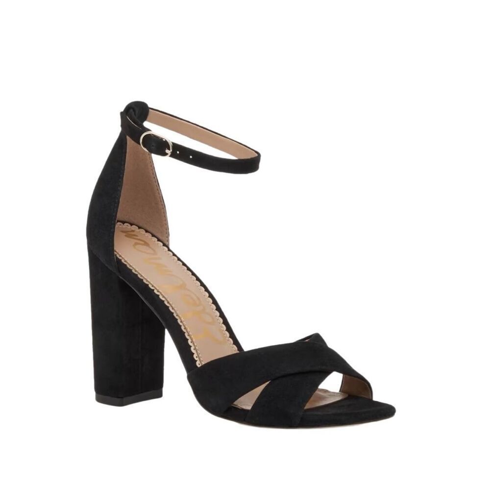 Sam Edelman Yancy Black Suede Criss-Cross Sandals Sz 7